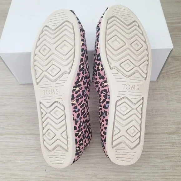 Toms Alpargata Pink Leopard Print Barbie Slip On Canvas Lisa Frank Shoes 6.5 - Picture 9 of 10
